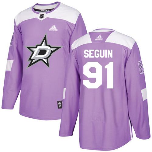 Adidas Stars #91 Tyler Seguin Purple Authentic Fights Cancer Stitched NHL Jersey